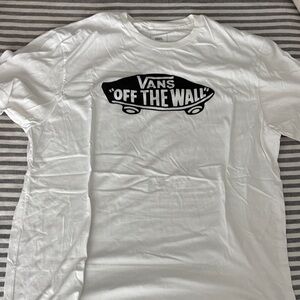 Vans White Tee with Black Logo